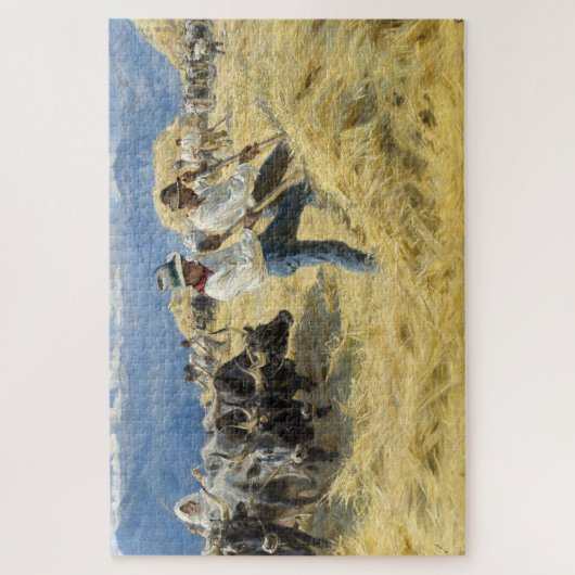 Peder Severin Kroyer - Threshing in the Abruzzi ジグソーパズル (縦)