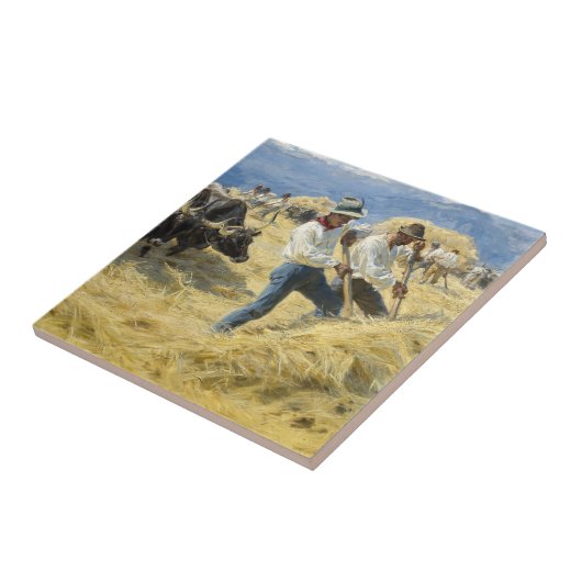 Peder Severin Kroyer - Threshing in the Abruzzi タイル (側面)
