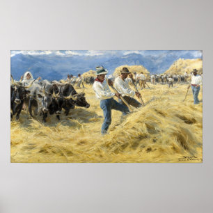 Peder Severin Kroyer - Threshing in the Abruzzi ポスター