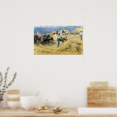 Peder Severin Kroyer - Threshing in the Abruzzi ポスター (キッチン)