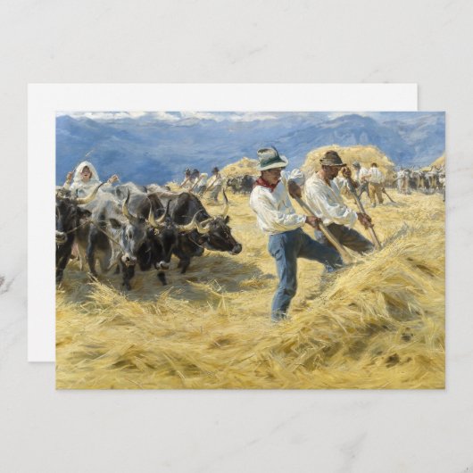 Peder Severin Kroyer - Threshing in the Abruzzi 招待状 (正面/裏面)