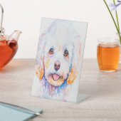Pedestal estilo acuarela perrito 台座サイン (インサイチュ)