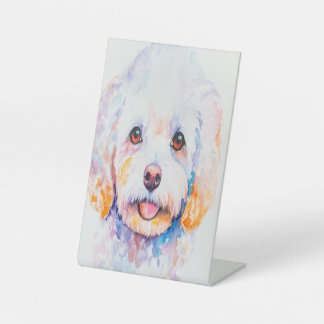 Pedestal estilo acuarela perrito 台座サイン