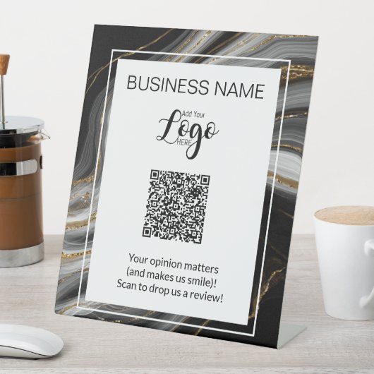 Pedestal QR Code Review Sign – Review   台座サイン (インサイチュ)