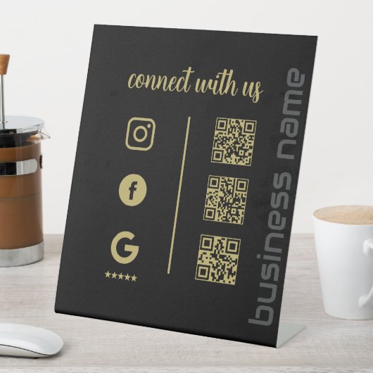 Pedestal Sign – Connect With Us QR Display (B) 台座サイン (インサイチュ)