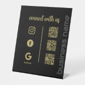 Pedestal Sign – Connect With Us QR Display (B) 台座サイン (正面)