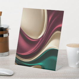 Pedestal sign in stylish abstract graphic 台座サイン