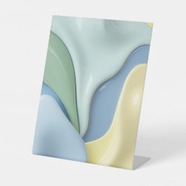 Pedestal sign in stylish abstract graphic 台座サイン