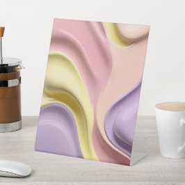 Pedestal sign in stylish abstract graphic 台座サイン