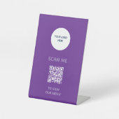 Pedestal Sign – QR Menu Display | 紫 台座サイン (正面)
