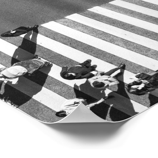 Pedestrian Crosswalk with People and Shadows ポスター (角)