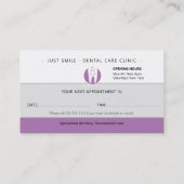 Pediatric Dentist | Dental Practice Lavender 名刺 (裏面)