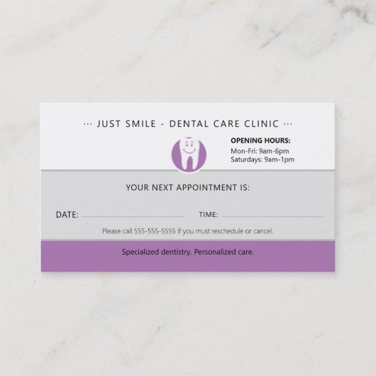 Pediatric Dentist | Dental Practice Lavender 名刺 (裏面)