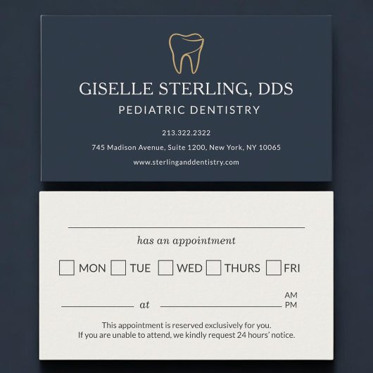 Pediatric Dentistry Tooth Appointment Reminder 予約カード