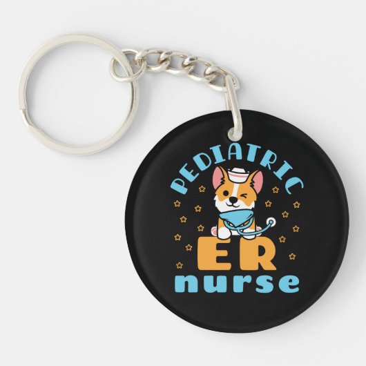 Pediatric ER Nurse Peds Nursing キーホルダー (正面)