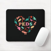 Pediatric Nurse Crew Cute Colorful Dinosaur Heart  マウスパッド (マウス)