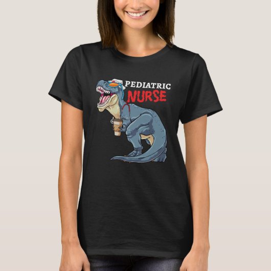 Pediatric Nurse Dinosaur Rex Nursesaurus RN Nursin Tシャツ (正面)