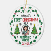 Pediatric Nurse First Christmas Tree Personalized  セラミックオーナメント (左)