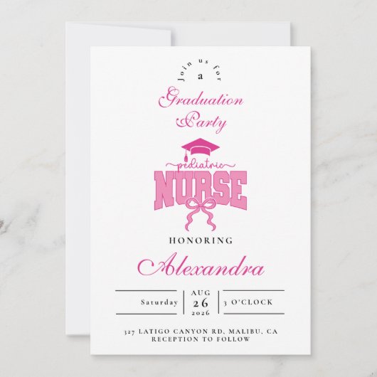 Pediatric Nurse Graduation Party 招待状 (正面)