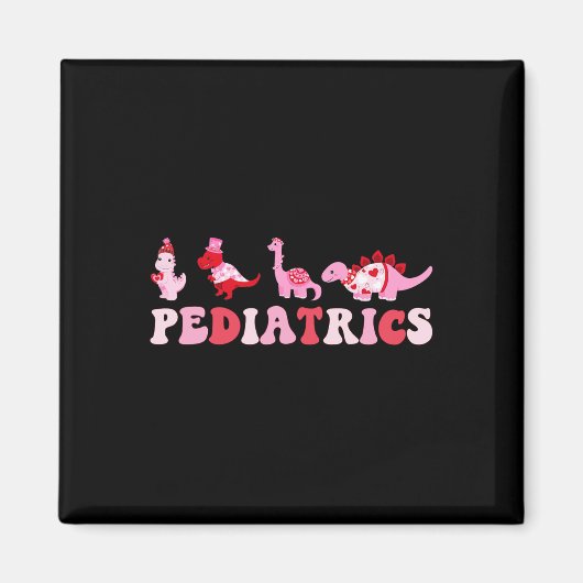 Pediatric Nurse Peds Nursing Cute Dinosaurs Valent マグネット (正面)