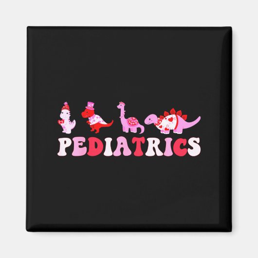 Pediatric Nurse Peds Nursing Cute Dinosaurs Valent マグネット (正面)