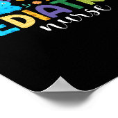 Pediatric Nurse Peds Nursing Dinosaur Appreciation ポスター (角)