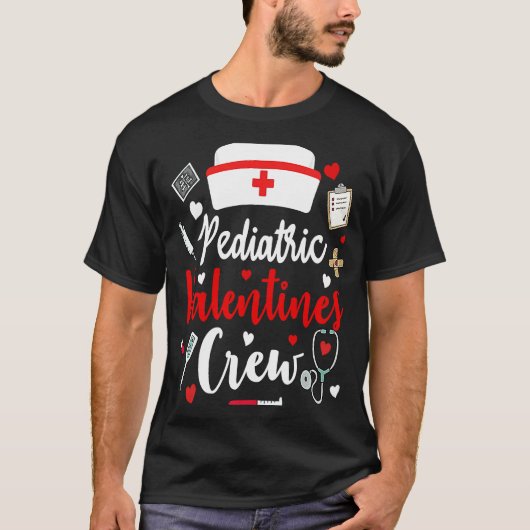 Pediatric Nurse Valentines Crew  Valentines Day Nu Tシャツ (正面)