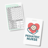 Pediatric Nurse Vital Signs Badge Buddy バッジ (正面＆裏面)
