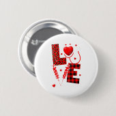 Pediatric Peds Nurse Valentines Day Love Heart Ste 缶バッジ (正面&裏面)