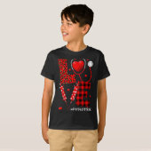 Pediatric Peds Nurse Valentines Day Love Heart Ste Tシャツ (正面フル)