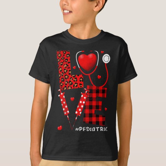 Pediatric Peds Nurse Valentines Day Love Heart Ste Tシャツ (正面)