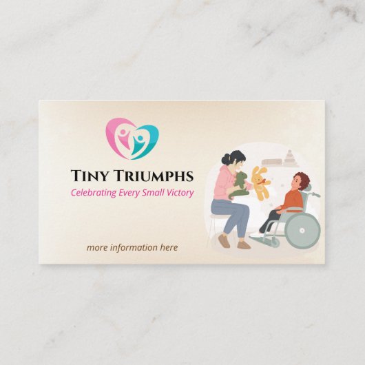 Pediatric Therapy Business | Light Red 名刺 (裏面)