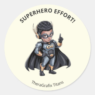 Pediatric Therapy Superhero Reward Sticker ラウンドシール