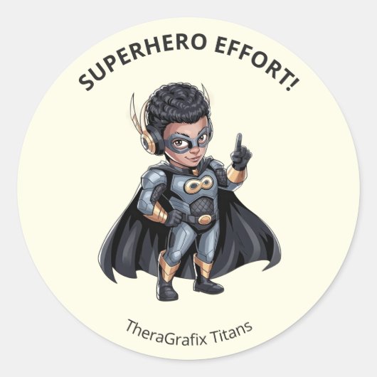 Pediatric Therapy Superhero Reward Sticker ラウンドシール (正面)