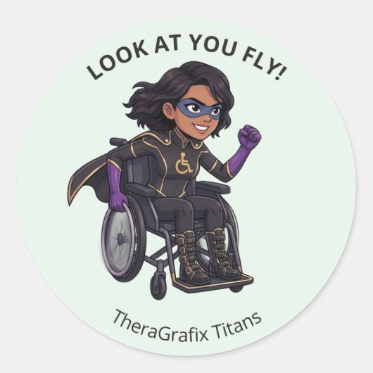 Pediatric Therapy Superhero Reward Sticker ラウンドシール (正面)