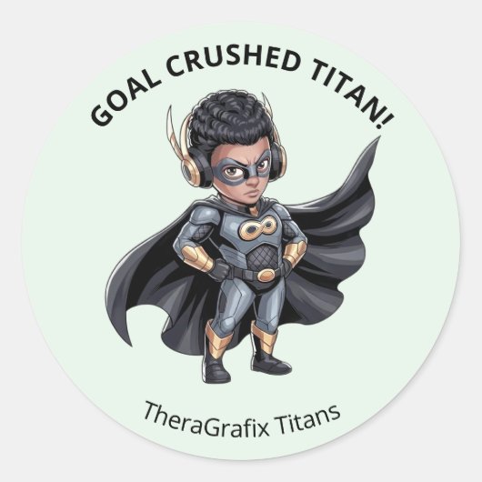 Pediatric Therapy Superhero Reward Sticker ラウンドシール (正面)