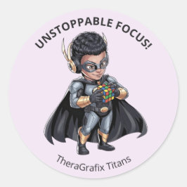 Pediatric Therapy Superhero Reward Sticker ラウンドシール