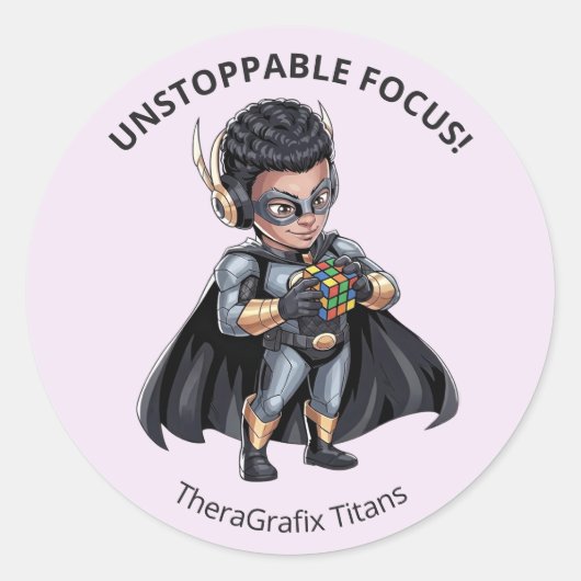 Pediatric Therapy Superhero Reward Sticker ラウンドシール (正面)
