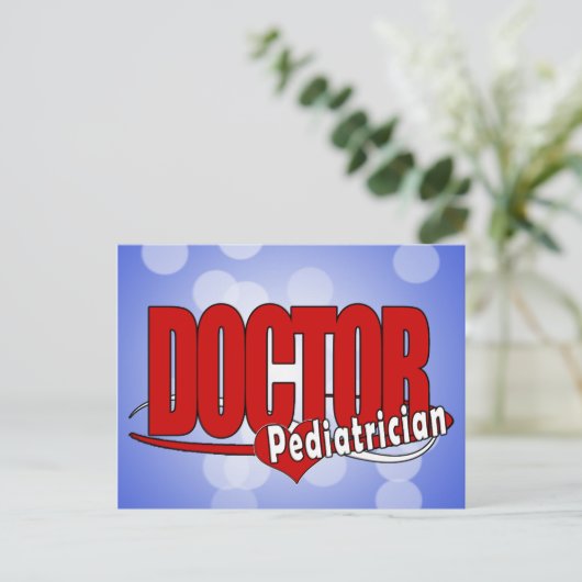 PEDIATRICIANロゴの博士 ポストカード (スタンド正面)
