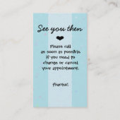 Pediatrician.Appointmentのメモcard.OBGYN.Baby 予約カード (裏面)