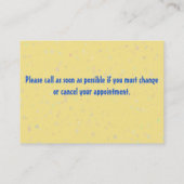 Pediatrician.Midwife.Appointmentのメモ 予約カード (裏面)