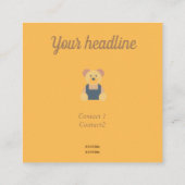 Pediatrician -  orange teddy  - stethoscope  スクエア名刺 (裏面)