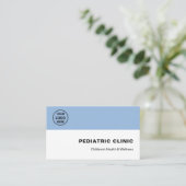 Pediatrician Pediatric Clinic Doctor Logo QR  名刺 (スタンド正面)