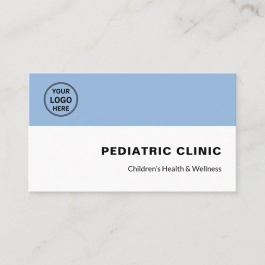 Pediatrician Pediatric Clinic Doctor Logo QR 名刺 (正面)