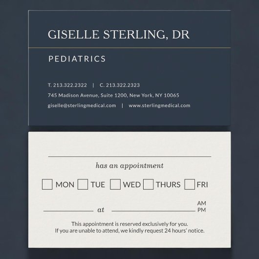 Pediatrics Doctor Office Appointment Reminder 予約カード