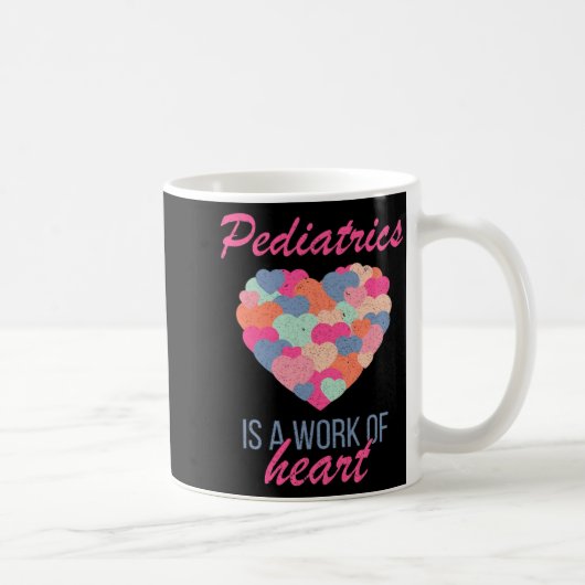 Pediatrics Is A Work Of Heart Valentines Day Pedia コーヒーマグカップ (右)