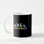 Pediatrics Pediatric Squad Nurse Dinosaur Cute Ped コーヒーマグカップ (左)