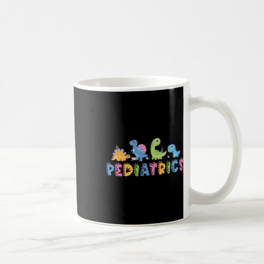 Pediatrics Pediatric Squad Nurse Dinosaur Cute Ped コーヒーマグカップ (右)