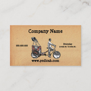 Pedicabのヴィンテージの紙の名刺 名刺