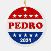 Pedro 2024キャンペ大統領のーンボタン セラミックオーナメント (裏面)